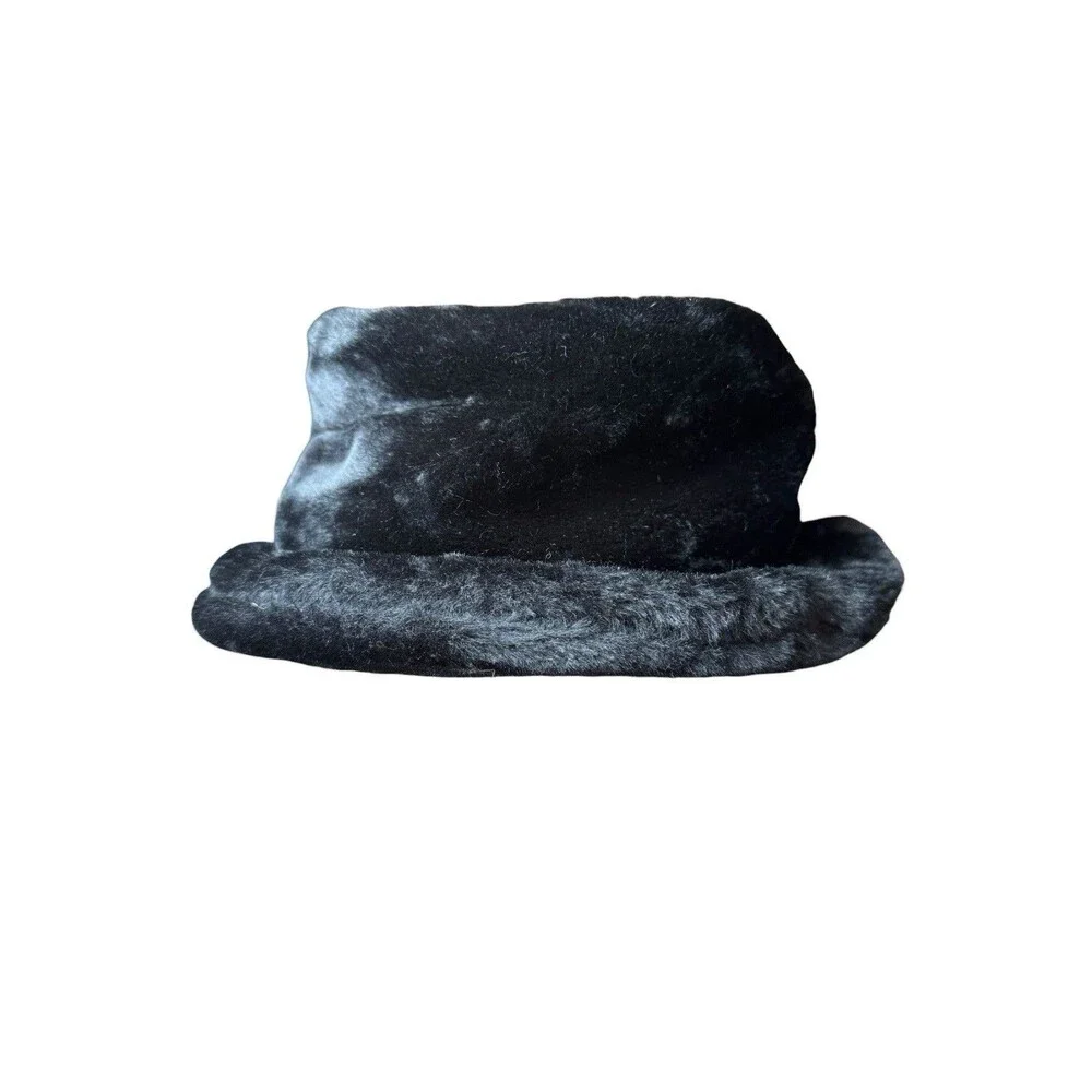 Vintage Betmar Fuzzy Black Bucket Hat New York Soft Black Evening Travel